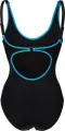 Купальник слитный женский Arena TANIA CLIP BACK SWIMSUIT ONE P черно-голубой 005974-580