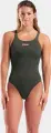 Купальник слитный женский Arena TEAM SWIMSUIT SWIM PRO SOLID темно-зелено-розовый 004760-609
