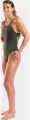 Купальник слитный женский Arena TEAM SWIMSUIT SWIM PRO SOLID темно-зелено-розовый 004760-609
