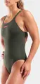 Купальник слитный женский Arena TEAM SWIMSUIT SWIM PRO SOLID темно-зелено-розовый 004760-609