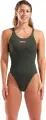 Купальник злитий жіночий Arena TEAM SWIMSUIT SWIM TECH SOLID темно-зелено-рожевий 004763-609