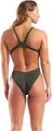 Купальник злитий жіночий Arena TEAM SWIMSUIT SWIM TECH SOLID темно-зелено-рожевий 004763-609