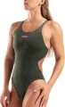 Купальник злитий жіночий Arena TEAM SWIMSUIT SWIM TECH SOLID темно-зелено-рожевий 004763-609