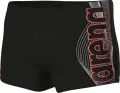 Плавки-боксеры Arena BASIC SWIM SHORT черно-бело-коралловые 010276-500