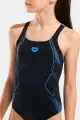 Купальник злитий дитячий Arena GRAPHIC SWIMSUIT SWIM PRO BACK чорно-блакитний 011184-580