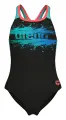 Купальник злитий дитячий Arena PAINT SWIMSUIT SWIM PRO BACK чорно-бірюзовий 011751-580