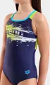 Купальник злитий дитячий Arena PAINT SWIMSUIT SWIM PRO BACK темно-синьо-салатовий 011751-760