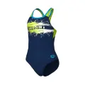 Купальник злитий дитячий Arena PAINT SWIMSUIT SWIM PRO BACK темно-синьо-салатовий 011751-760