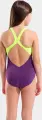 Купальник злитий дитячий Arena BOLD SWIMSUIT V BACK фіолетово-салатовий 011755-960