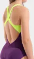 Купальник злитий дитячий Arena BOLD SWIMSUIT V BACK фіолетово-салатовий 011755-960