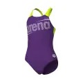 Купальник злитий дитячий Arena BOLD SWIMSUIT V BACK фіолетово-салатовий 011755-960