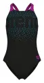 Купальник слитный детский Arena PAINTERLY SWIMSUIT V BACK черно-фиолетовый 011756-590