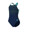 Купальник слитный детский Arena PAINTERLY SWIMSUIT V BACK темно-сине-бирюзовый 011756-780