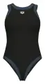 Купальник злитий жіночий Arena BOLD LINES SWIMSUIT чорно-сірий 011576-550