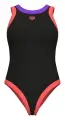 Купальник злитий жіночий Arena BOLD LINES SWIMSUIT чорно-кораловий 011576-639