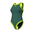 Купальник злитий жіночий Arena BOLD LINES SWIMSUIT темно-зелено-салатовий 011576-665