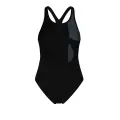 Купальник слитный женский Arena DUOGRAF SWIMSUIT V BACK черно-серый 011695-550