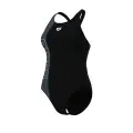 Купальник слитный женский Arena DUOGRAF SWIMSUIT V BACK черно-серый 011695-550