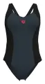 Купальник злитий жіночий Arena SWIMSUIT CONTROL PRO BACK SOLID темно-сіро-чорний 011710-550
