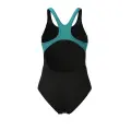 Купальник злитий жіночий Arena SLICES SWIMSUIT SWIM PRO BACK темно-сіро-бірюзовий 011723-551