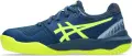 Кроссовки теннисные детские Asics GEL-RESOLUTION 9 темно-сине-лимонные 1044A067-404