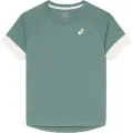 Футболка для тенісу дитяча Asics GIRLS TENNIS SS TOP зелено-молочна 2044A045-400