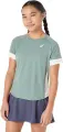Футболка для тенісу дитяча Asics GIRLS TENNIS SS TOP зелено-молочна 2044A045-400