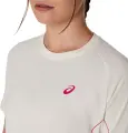 Футболка для тенісу жіноча Asics GAME ALL OVER PRINT SS TOP бежево-рожева 2042A385-100