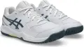 Кроссовки теннисные детские Asics GEL-DEDICATE 8 бело-темно-серо-лимонные 1044A077-108