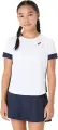 Футболка для тенісу дитяча Asics GIRLS TENNIS SS TOP біло-темно-синя 2044A045-101