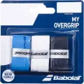 Обмотка для ракеток Babolat MY OVERGRIP X3 біла, блакитна, чорна (3 штуки) 653052-164