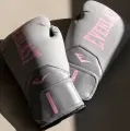 Перчатки боксерские Everlast ELITE 2 BOXING GLOVES серо-светло-розовые (14 унций) P00003312