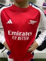 Футбольная форма с длинным рукавом детская Арсенал (Arsenal) 2024-2025 домашняя красно-бело-синяя F0003