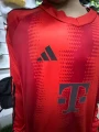 Футбольна форма з довгим рукавом дитяча Баварія (Bayern Munich) 2024-2025 домашня червоно-чорна F0007