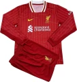 Футбольна форма з довгим рукавом дитяча Ліверпуль (Liverpool) 2024-2025 домашня червона F0023