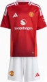 Футбольная форма детская Манчестер Юнайтед (Manchester United) 2024-2025 домашняя красно-белая F0024