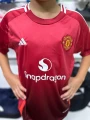 Футбольная форма детская Манчестер Юнайтед (Manchester United) 2024-2025 домашняя красно-белая F0024