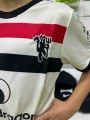 Футбольна форма дитяча Манчестер Юнайтед (Manchester United) 2024-2025 резервна біло-чорно-червона F0025