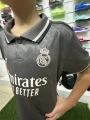 Футбольная форма детская Реал Мадрид (Real Madrid) 2024-2025 резервная серо-черно-белая F0034