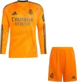 Футбольна форма з довгим рукавом дитяча Реал Мадрид (Real Madrid) 2024-2025 виїзна помаранчева чорна F0035