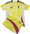 Футбольна форма дитяча Ювентус (Juventus) 2024-2025 виїзна жовто-біла F0040