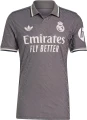 Футболка Реал Мадрид (Real Madrid) 2024-2025 резервна сіро-чорно-біла F0060
