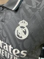 Футболка Реал Мадрид (Real Madrid) 2024-2025 резервна сіро-чорно-біла F0060