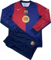 Футбольная форма с длинным рукавом Барселона (Barcelona) 2024-2025 домашняя темно-сине-красная F0074