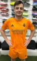Футбольна форма Реал Мадрид (Real Madrid) 2024-2025 виїзна помаранчево-чорна F0085