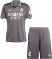 Футбольна форма Реал Мадрид (Real Madrid) 2024-2025 резервна сіро-чорно-біла F0089