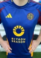 Футбольна форма Рома (Roma) 2024-2025 резервна темно-синьо-бордово-жовтогаряча F0094