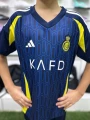 Футбольна форма дитяча Аль-Наср (Al Nassr) 2024-2025 виїзна темно-синьо-жовта F0099