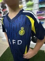 Футбольна форма дитяча Аль-Наср (Al Nassr) 2024-2025 виїзна темно-синьо-жовта F0099