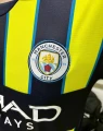 Футбольна форма з довгим рукавом Манчестер Сіті (Manchester City) 2024/2025 виїзна чорно-жовто-блакитна F0122